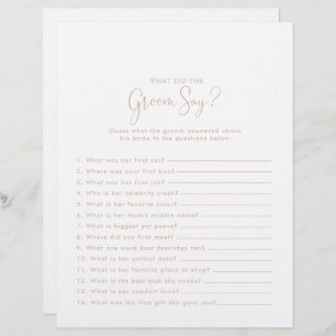 Lámina Rosa Ducha de Novias de Oro Qué dijo el Groom