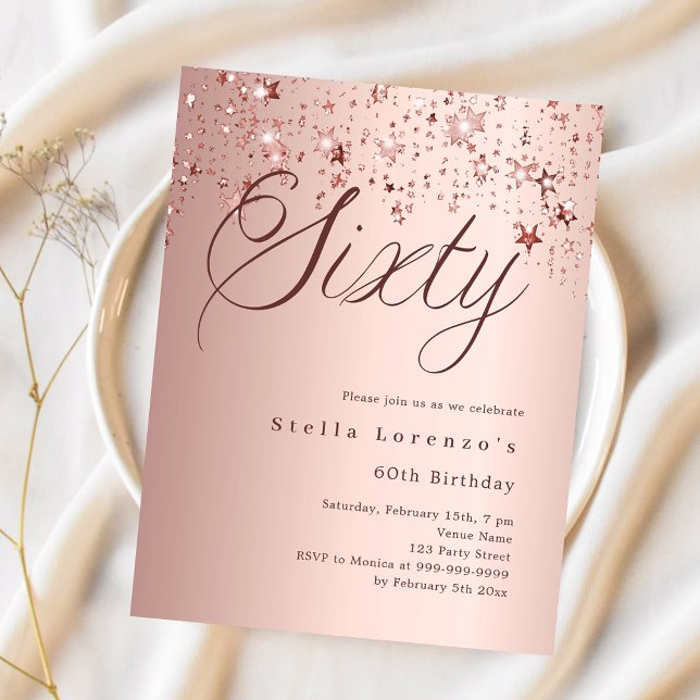 Lámina Rosa estrellas de oro presupuesto 60ª invitación d (Subido por el creador)