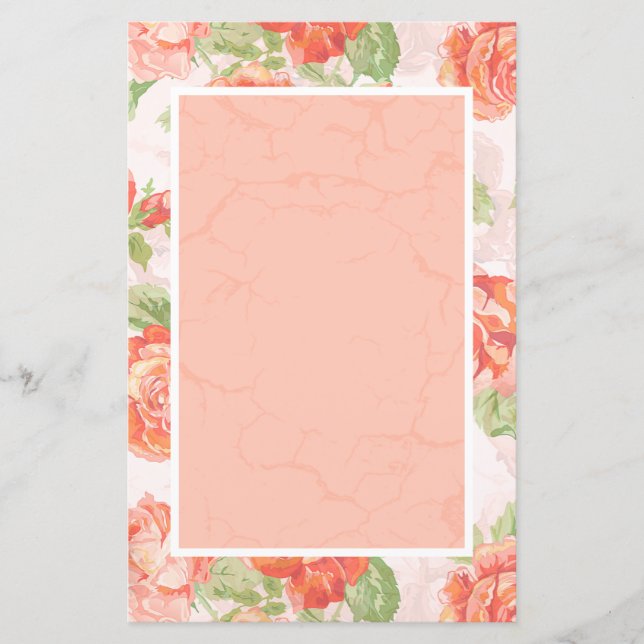 Lámina rosa floral naranja (Anverso)