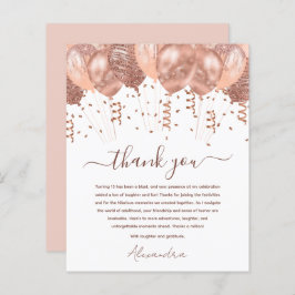 Lámina Rosa Globos Rosa de Oro 13 cumpleaños