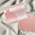 Lámina Rosa Gold Glam Sweet 16 Invitación a escritura mod<br><div class="desc">Una invitación a los 16 años,  moderna y dulce de moda,  con un trapo de oro falso rosa y salpicaduras de purpurina en un ambiente oscuro y rosa oscuro. Añadir fácilmente los detalles de cumpleaños haciendo clic en el botón "Personalizar"</div>