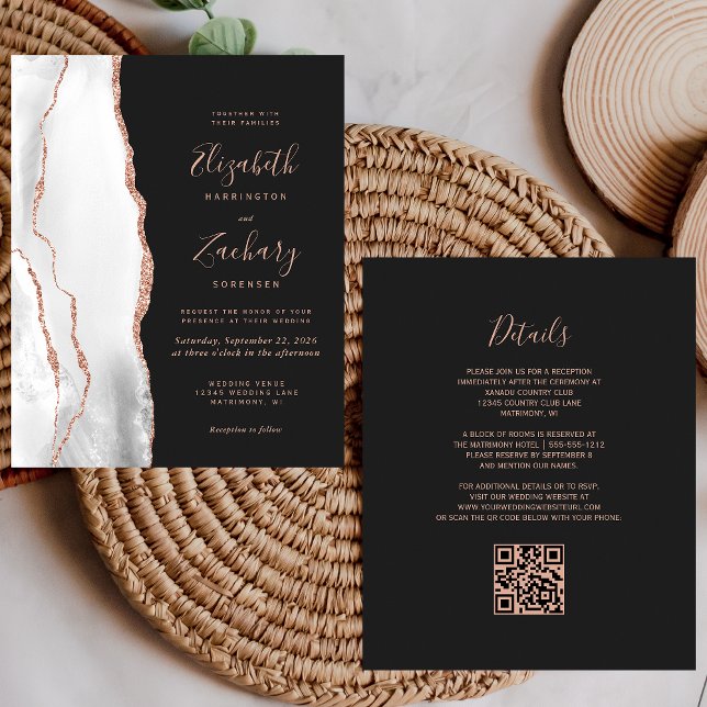 Lámina Rosa Gris de presupuesto Agate de oro Oscuro Boda  (Subido por el creador)