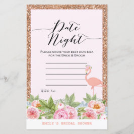 Lámina Rosa Juego de ducha de novias Flamingo de oro IMPR