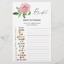 Lámina Rosa - juego de pictionary de emojis para baby sho