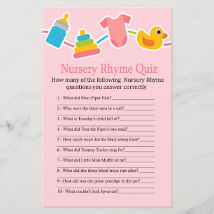 Lámina Rosa juguetes para bebés Nursery Rhyme Prueba jueg