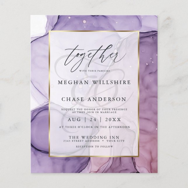Lámina Rosa Lavender de Moda Boda asequible Tinta abstrac (Anverso)