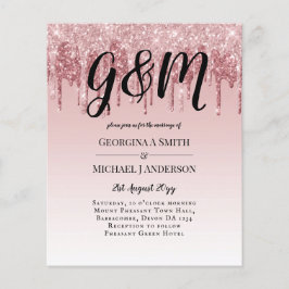 Lámina ROSA MÁS BARATO Boda Purpurina rosa dorado