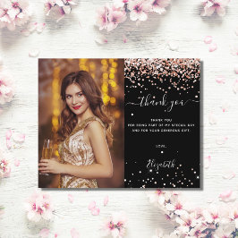 Lámina Rosa negro de oro de cumpleaños presupuesto, graci