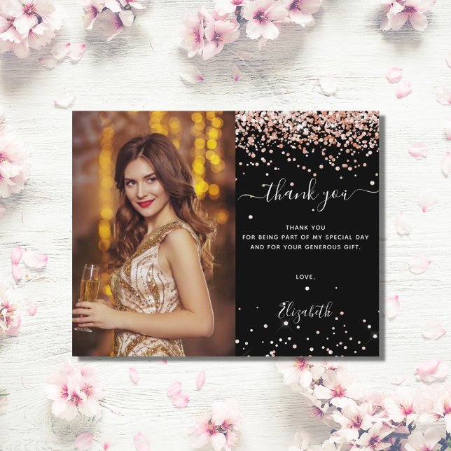 Lámina Rosa negro de oro de cumpleaños presupuesto, graci (Subido por el creador)