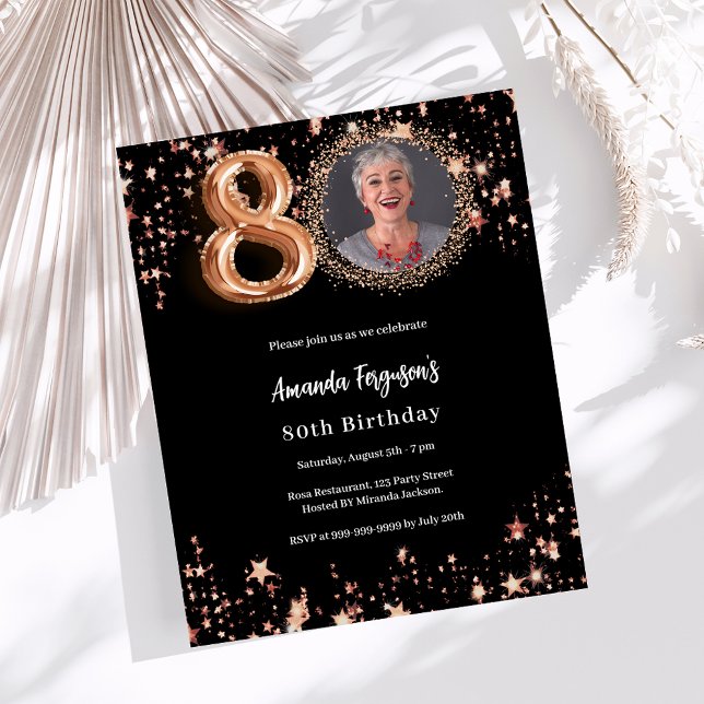 Lámina Rosa negro, foto de oro, invitación para el cumple (Subido por el creador)