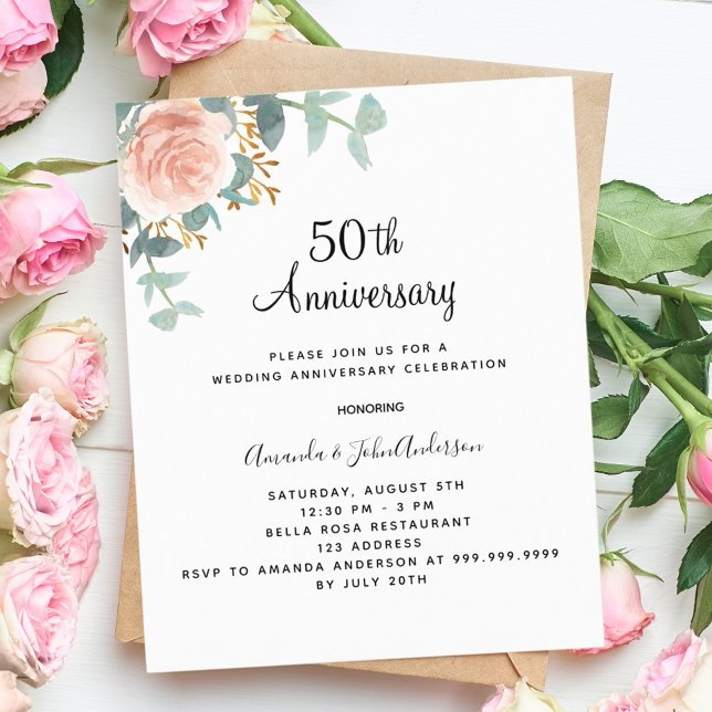 Lámina Rosa presupuesto rosa floral 50 aniversario boda (Subido por el creador)
