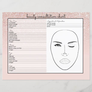 Lámina Rosa Purpurina rosado Ombre Beauty Consultion