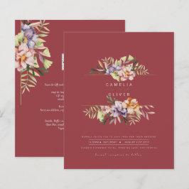 Lámina Rosa Red Summer Floral Wedding Invitar código QR