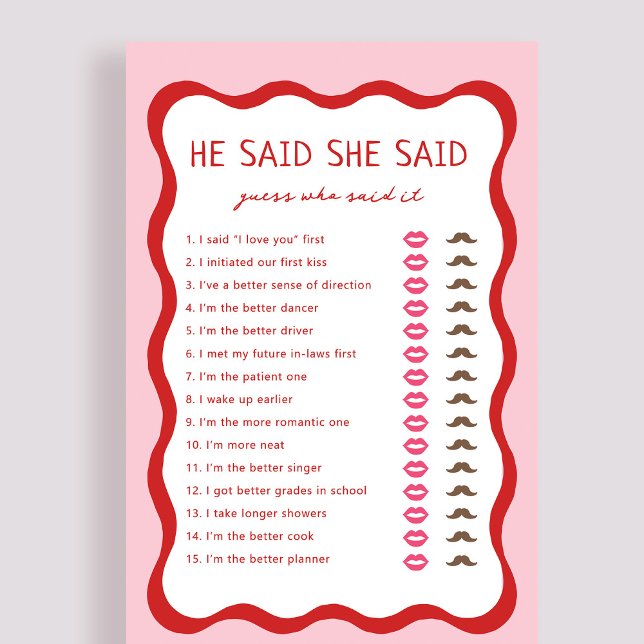 Lámina Rosa Retro Dijo Que Dijo Adivina Quién Dijo El Jue (Subido por el creador)