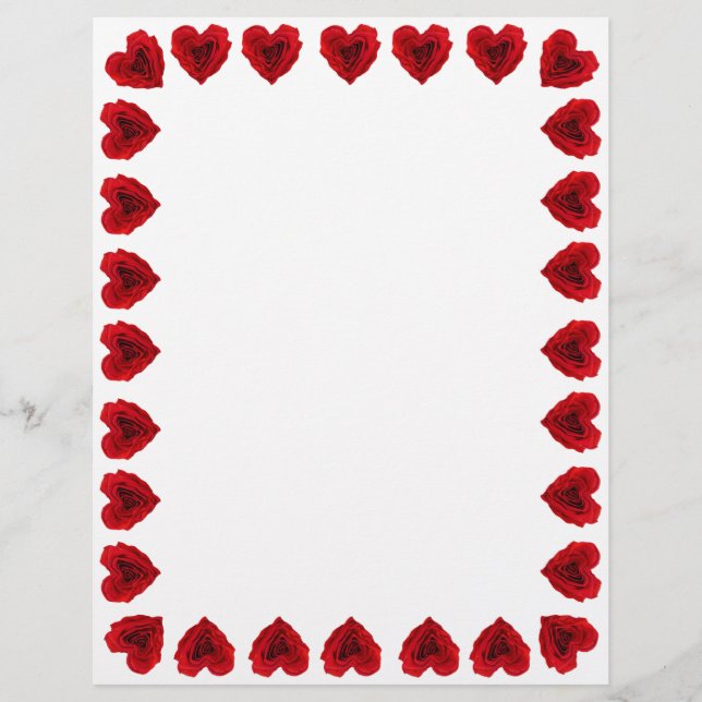 Lámina Rosa Roja en forma de corazón (Anverso)