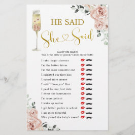 Lámina Rosa Rosa Dusty  Bridal Shower Dijo Que