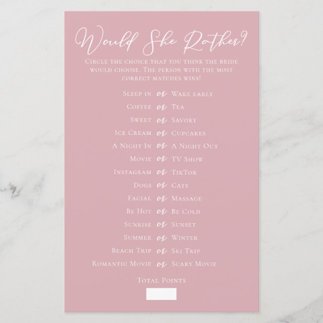 Lámina Rosa Rosa Prefiere Un Juego De Ducha De Novias (Anverso)