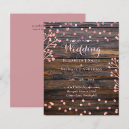 Lámina Rosa RÚSTICO Boda DE ORO Pink Wood Presupuesto