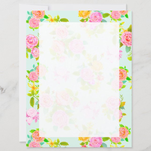 Lámina Rosa Shabby Vintage Blue Blank (Anverso)