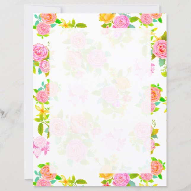 Lámina Rosa Shabby Vintage White Blank (Anverso)