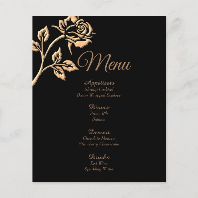 Lámina Rosa simple de oro (Anverso)