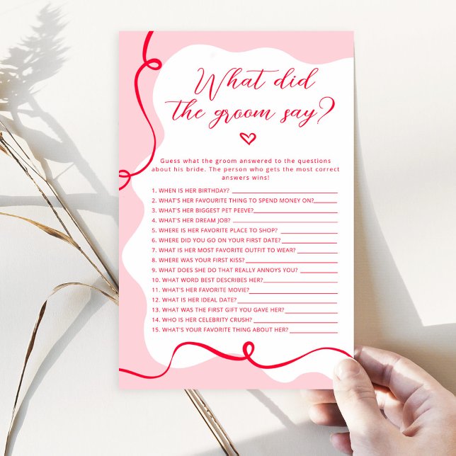 Lámina Rosa y rojo retro ¿Qué dijo el novio del juego? (Subido por el creador)