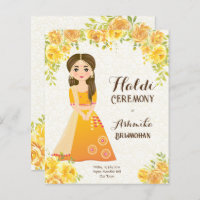 Rosas amarillas lindo chica Presupuesto Invitación