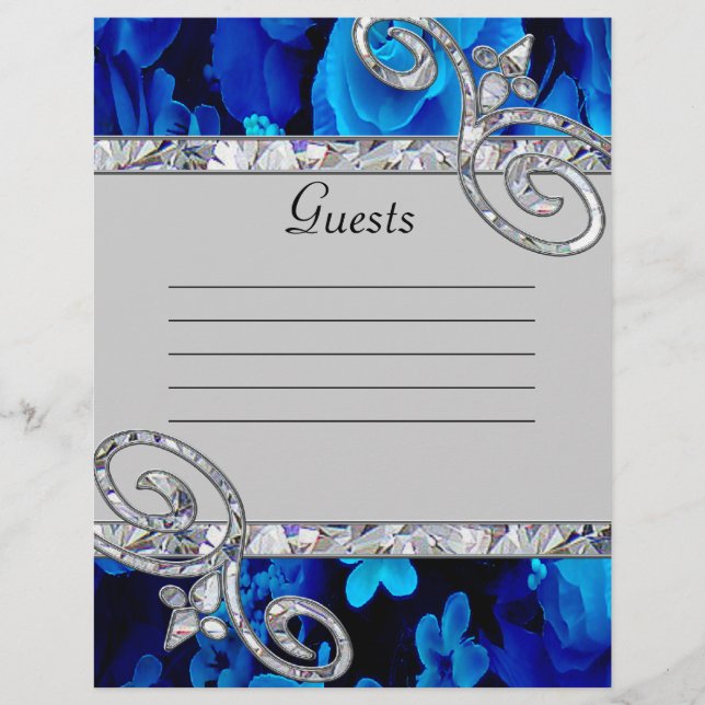 Lámina Rosas azules brillantes y Boda de remolinos de dia (Anverso)