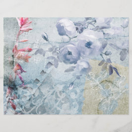 Lámina Rosas Blue 2 Grunge Scrapbook papel
