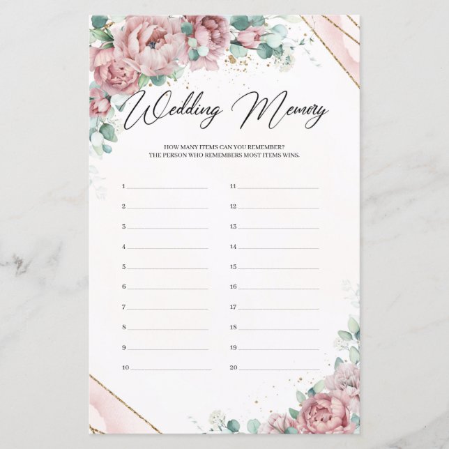 Lámina Rosas bohemios Boda de oro eucalipto Memoria (Anverso)