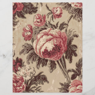 Lámina Rosas de época rompen papel chic de libro de recor