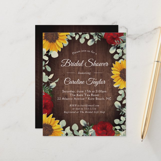 Lámina Rosas de girasoles rusos duchan en la novia (Anverso/Reverso In Situ)