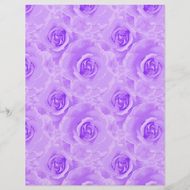 Lámina Rosas de Lavanda pintados Papel de cartón artístic (Anverso)