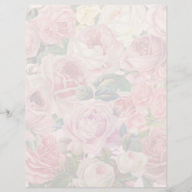 Lámina Rosas de los antiguos jardines rosados cultivan pa (Anverso)