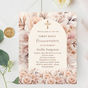 Lámina Rosas de melocotón arca Primera invitación de la c