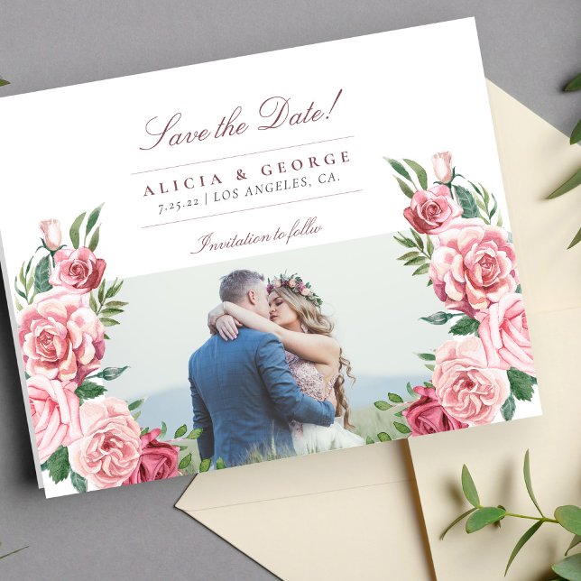 Lámina Rosas de rubor de presupuesto foto boda guardar la (Subido por el creador)