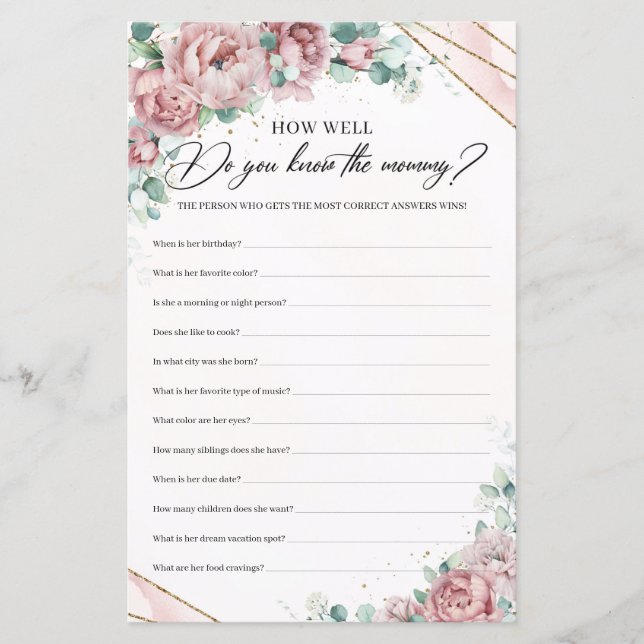 Lámina rosas de Rubor Qué Bien Conoce A La Mami (Anverso)