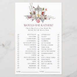 Lámina Rosas florales clásicos y juego de ducha de novia 