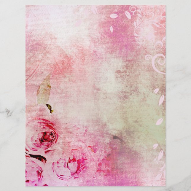 Lámina Rosas Florales Rosa (Anverso)