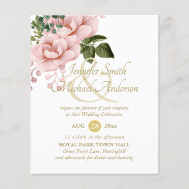 Lámina Rosas indulgentes Rubor Pink Gold Boda Bouquet