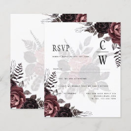 Lámina Rosas negros oscuros de Borgoña Boda caen en invie