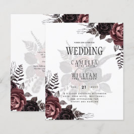 Lámina Rosas negros oscuros de Borgoña Boda caen en invie