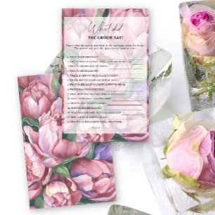 Lámina Rosas peonía - ¿Qué dijo el novio juego de novia