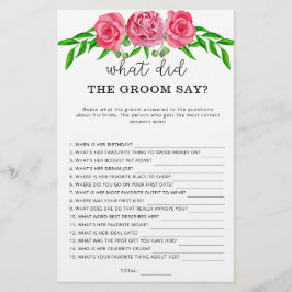 Lámina Rosas ¿Qué dijo el novio del juego de novias?