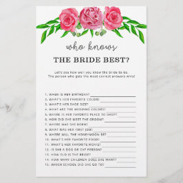 Lámina Rosas ¿Quién conoce el mejor juego de novias?