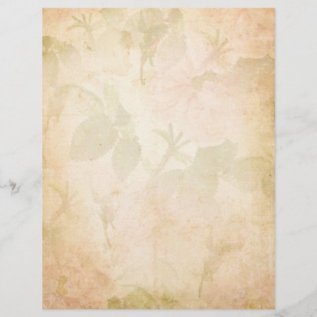 Lámina Rosas rosa vintage (Anverso)