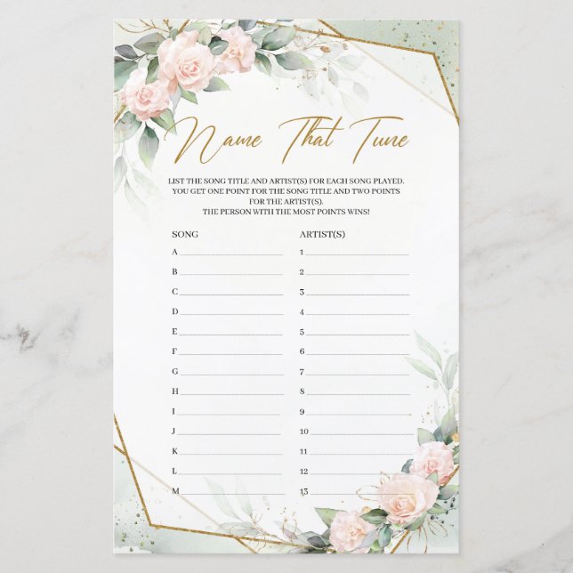 Lámina Rosas rosas rosadas y verde en el juego (Anverso)