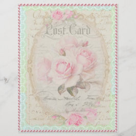 Lámina Rosas rosas rosas con encaje y perlas basuraPapel 