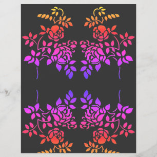 Lámina Rosas Stenciados Resumen Colores Papel de cuaderno
