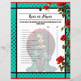Lámina Rosas verde azuladas y rojas: Calaveras de azúcar